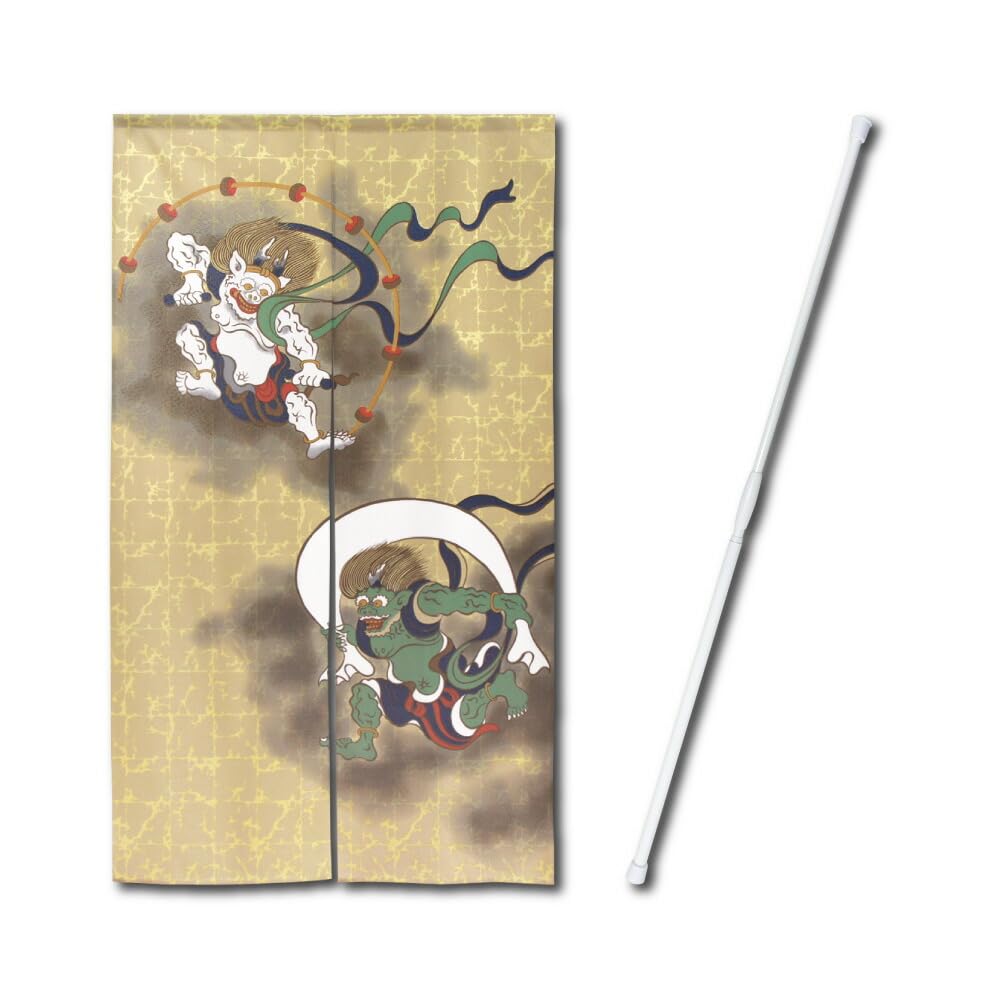 Noren-Werkstatt Noren Stilvolles japanisches modernes japanisches Gemälde Wandteppich Poster Noren mit Spannstange Windgott und Raijin Breite 85 x Länge 150 cm Noren-Werkstatt Noren Stilvolles japanisches modernes japanisches Gemälde Wandteppich Poster Noren mit Spannstange Windgott und Raijin Breite 85 x Länge 150 cm von Joom DACH