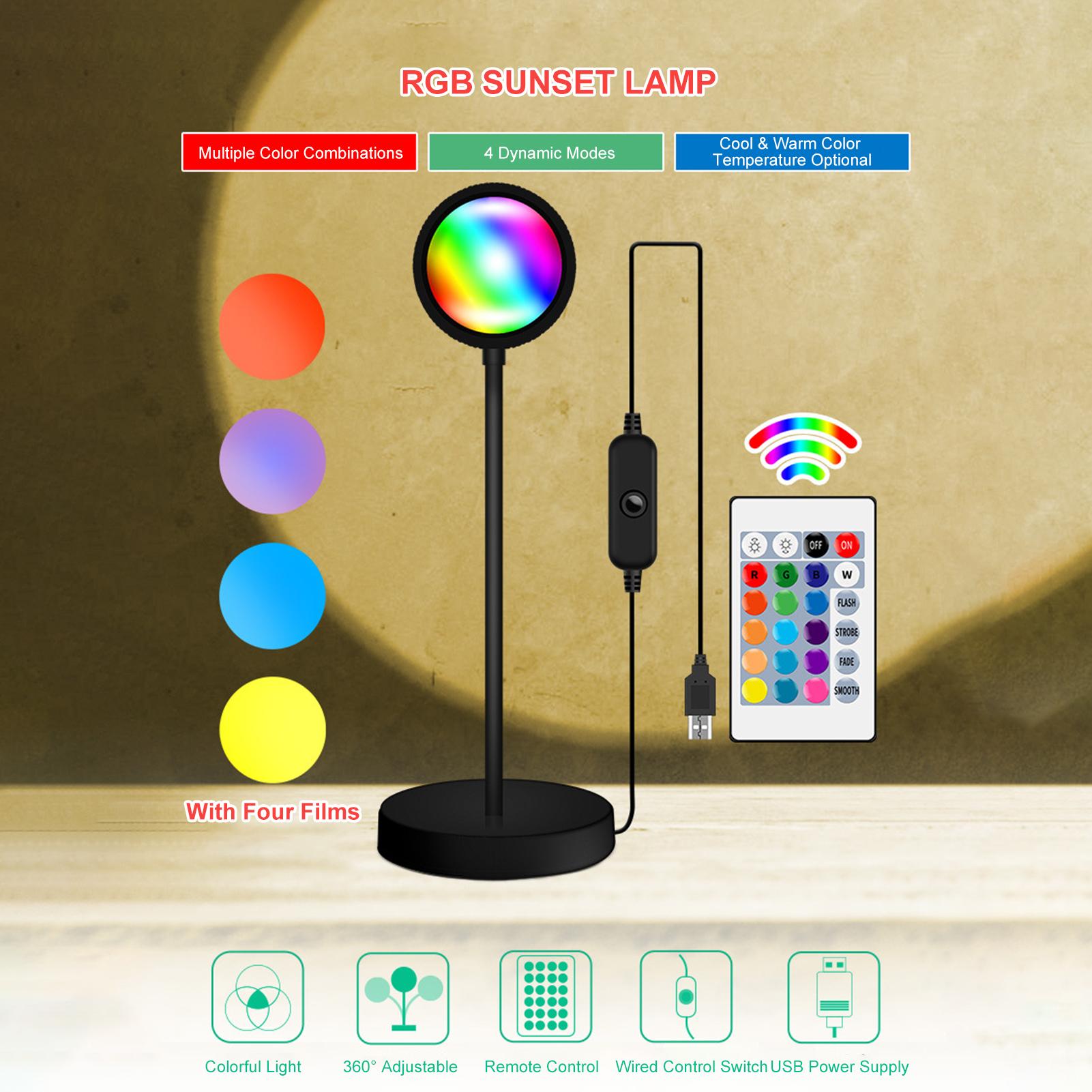 RGB-Sonnenuntergang-Atmosphären-Lampe, 360 Grad verstellbares Sonnenuntergang-Projektionslicht, USB, romantisches LED-Nachtlicht weiß RGB-Sonnenuntergang-Atmosphären-Lampe, 360 Grad verstellbares Sonnenuntergang-Projektionslicht, USB, romantisches LED-Nachtlicht weiß von Joom DACH