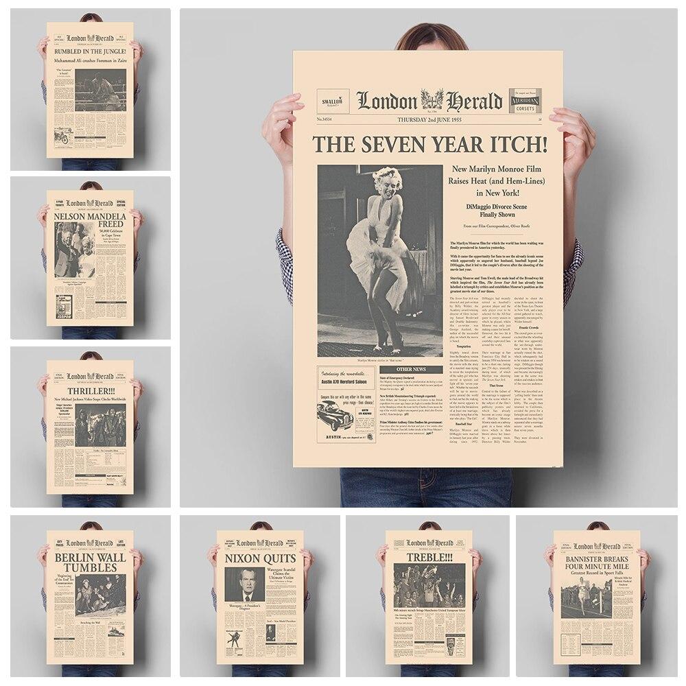 Vintage-Zeitungsbilder, Dekoration, Wandgemälde, Retro-Poster, Leinwandgemälde und Wohnzimmer-Wandkunstdrucke für moderne Heimdekoration 30cm×40cm NoFrame Vintage-Zeitungsbilder, Dekoration, Wandgemälde, Retro-Poster, Leinwandgemälde und Wohnzimmer-Wandkunstdrucke für moderne Heimdekoration 30cm×40cm NoFrame von Joom DACH