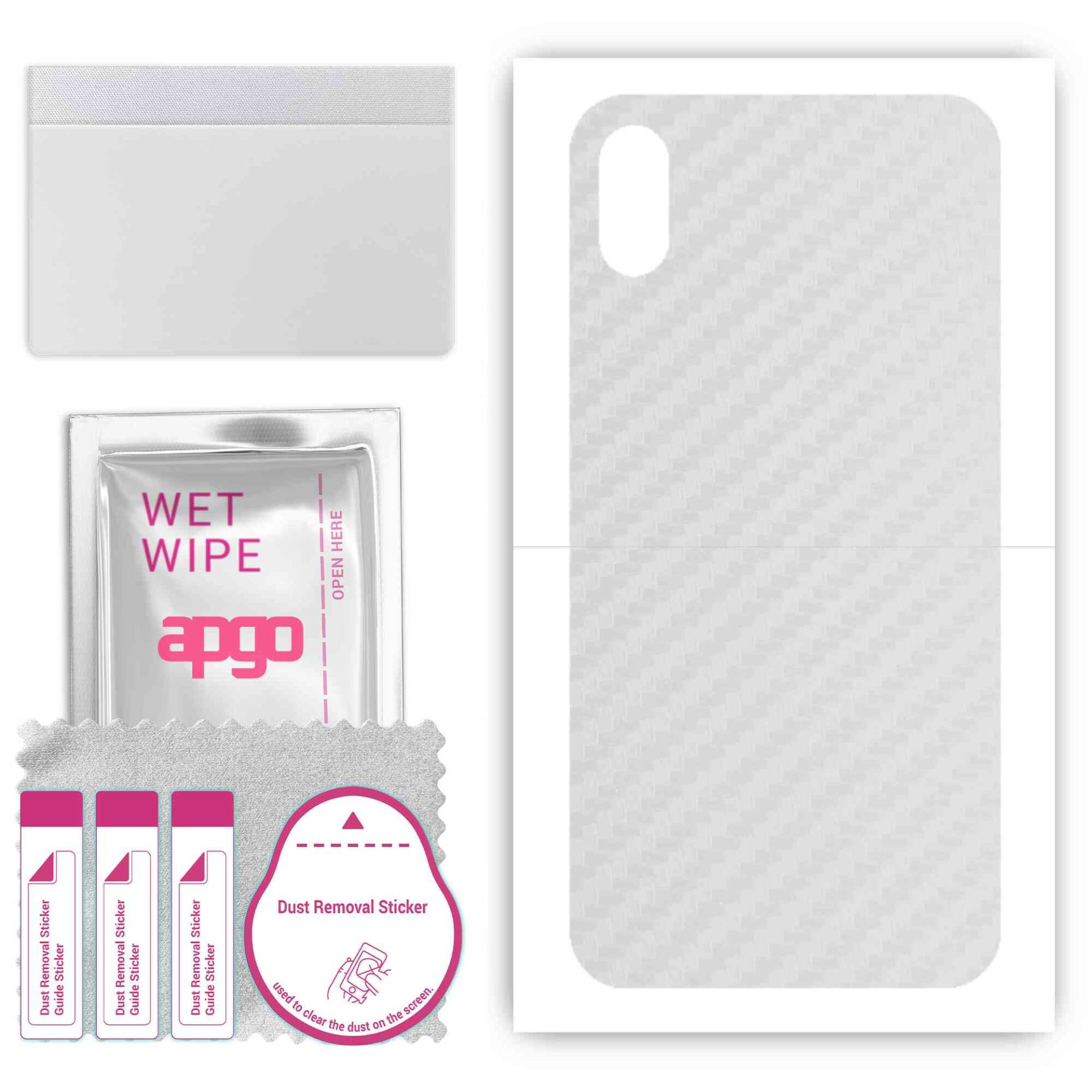apgo Schutz Skin Sticker für die Rückseite kompatibel mit Apple iPhone XS, Wrap Film, Folie, Vinyl - Muster Transparent Carbon apgo Schutz Skin Sticker für die Rückseite kompatibel mit Apple iPhone XS, Wrap Film, Folie, Vinyl - Muster Transparent Carbon von Joom DACH