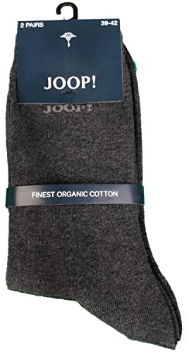 Joop! Damen Socken 2 Paar, Basic Soft Cotton Sock 2-Pack, Einfarbig - Farbwahl: Farbe: Anthrazit | Größe: 35-38 (3-5 UK) von Joop!