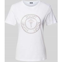 JOOP! T-Shirt mit Strasssteinbesatz in Weiss, Größe 34 von Joop!