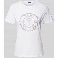 JOOP! T-Shirt mit Strasssteinbesatz in Weiss, Größe 40 von Joop!
