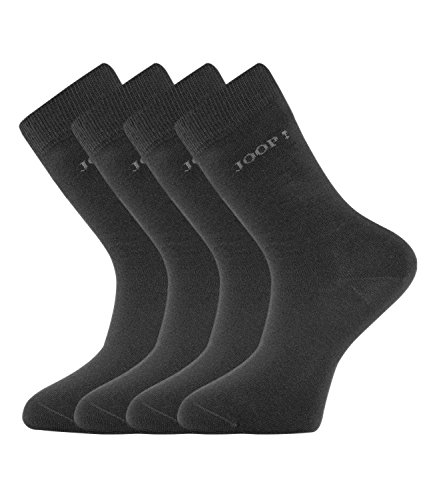 Joop Damen Socken Strümpfe Biobaumwolle Basic Soft 4er Pack (2x2erPack) (35-38, anthrazit melange) von Joop!