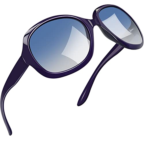 Joopin Polarisierte Sonnenbrille Damen Blau UV400 und Vintage Damen Sonnenbrille Groß Klassisch Damen Sonnenbrille Trendy mit Großer Rahmen (Navy Blau) von Joopin