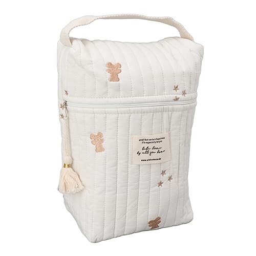 Jopwkuin Kinderwagentasche, Wiederverwendbare Wickeltasche aus Baumwolle. Schön für Mama Zum Einkaufen (Kleiner Bär) von Jopwkuin