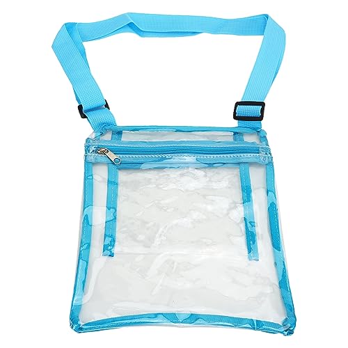 Jopwkuin Klare Tasche, Wasserdichtes, Atmungsaktives Netzband, Tragbare Transparente Geldbörse, Praktische Breite Anwendung, PVC für Fitnessstudio und Strand (Blau) von Jopwkuin