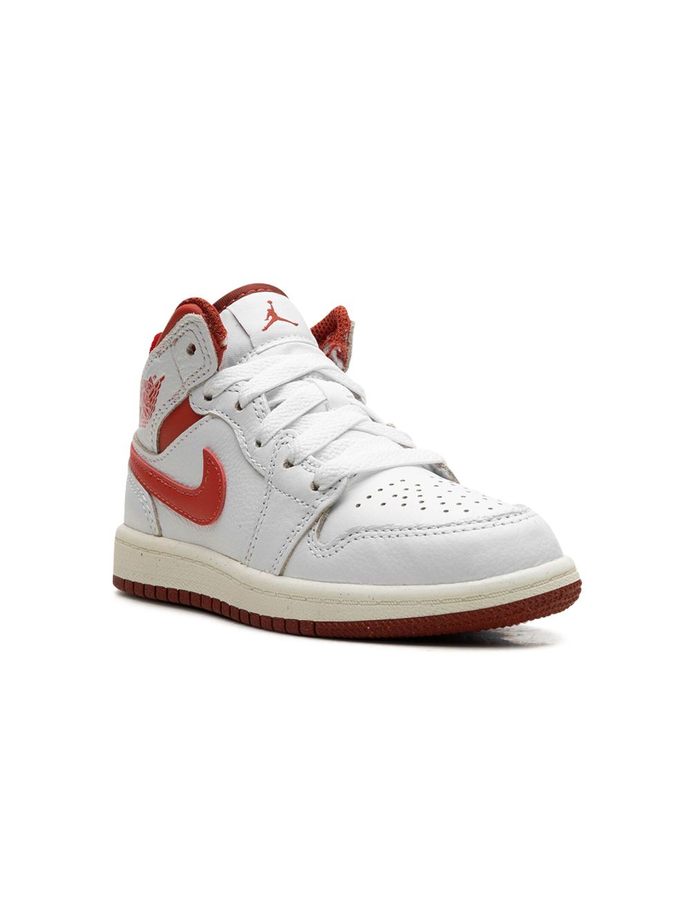 Jordan Kids Air Jordan 1 Mid SE "White/Lobster/Dune Red/Sail/Vachetta Tan" Sneakers - Weiß von Jordan Kids