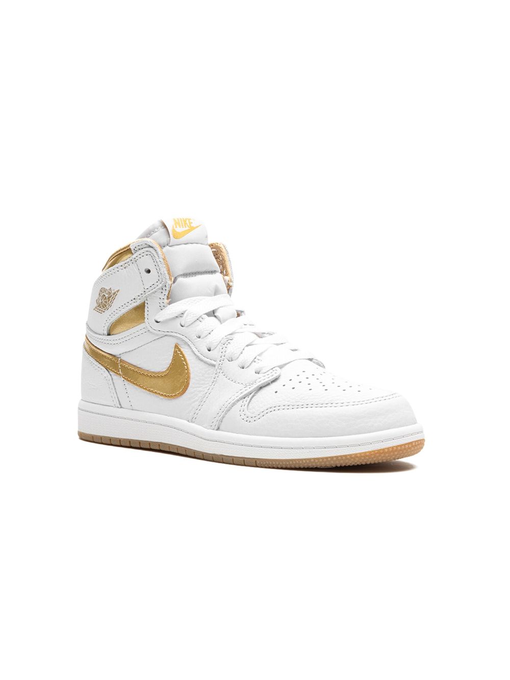 Jordan Kids Air Jordan 1 Retro High OG 'Metallic Gold' Sneakers - Weiß von Jordan Kids