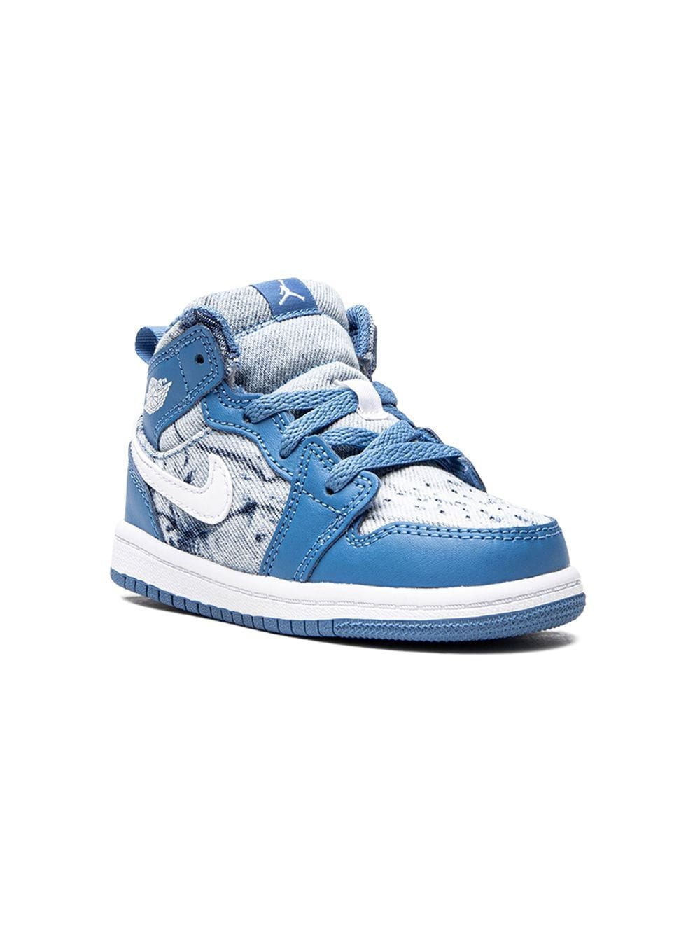 Jordan Kids Jordan 1 Mid TD Washed Denim Sneakers - Blau von Jordan Kids