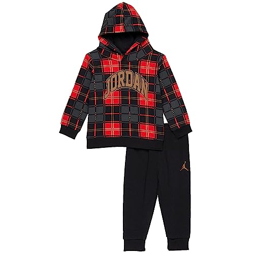 Jordan Baby Holiday Essentials Plaid Hoodie Trainingsanzug schwarz (24 Monate), rot von Jordan