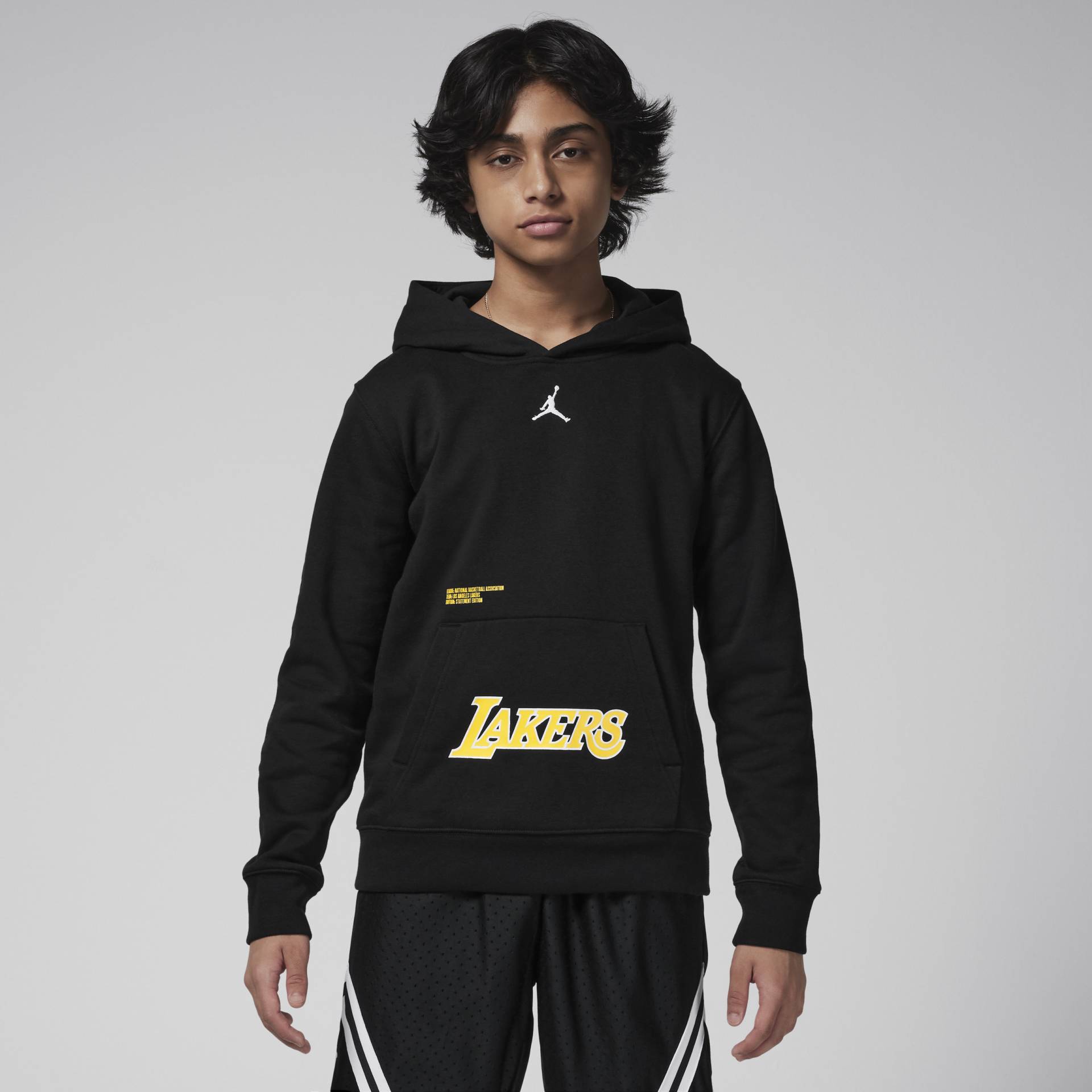 Los Angeles Lakers Courtside Statement Edition Jordan NBA-Fleece-Hoodie für ältere Kinder - Schwarz von Jordan