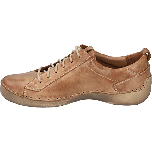 Josef Seibel Damen Low-Top Sneaker Fergey 56,Weite G (Normal),Wechselfußbett,Turnschuhe,Laufschuhe,schnürschuhe,Braun (Cognac),42 EU von Josef Seibel