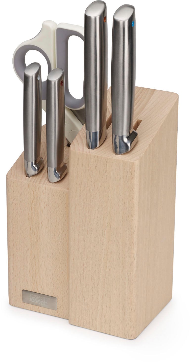 Joseph Joseph Messer-Set "Elevate Fusion 5pc Knife & Scissor Block", (5 tlg.), rutschfest, japanischer Edelstahl von Joseph Joseph