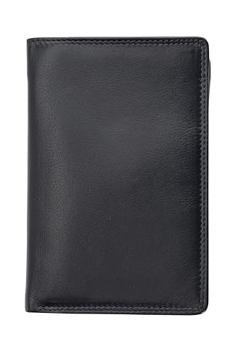 Josephine Osthoff Brieftasche Herren Leder Ausweisetui Reisepasshülle Hochformat Ausweishülle Damen Gross Ausweistasche RFID-Schutz Slim Wallet mit Geldscheinfach (942), Farbe:Marine von Josephine Osthoff