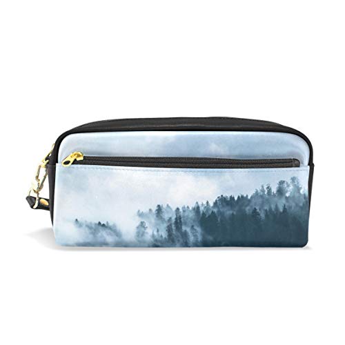 Federmäppchen Foggy Mountain Große Kapazität Stifttasche Make-up Tasche Langlebig Studenten Schreibwaren Kosmetiktasche mit Doppelreißverschluss von Josid