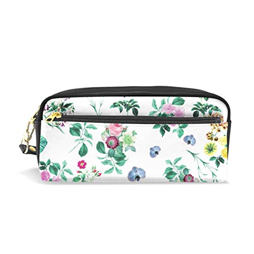 Federmäppchen mit Blumen-Design, großes Fassungsvermögen, Stifttasche, Make-up-Tasche, langlebig, für Studenten, Schreibwaren, Kosmetiktasche mit doppeltem Reißverschluss von Josid