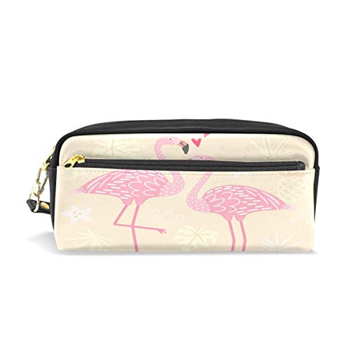 Federmäppchen mit Flamingo-Motiv, großes Fassungsvermögen, Make-up-Tasche, langlebig, für Studenten, Schreibwaren, Kosmetiktasche mit doppeltem Reißverschluss von Josid