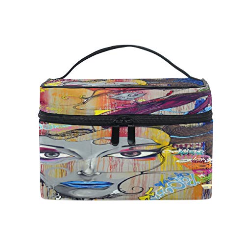 Reise-Make-up-Tasche, tragbar, Graffiti, Kosmetiktasche, praktischer Kulturbeutel, Organizer für Damen, Mädchen von Josid