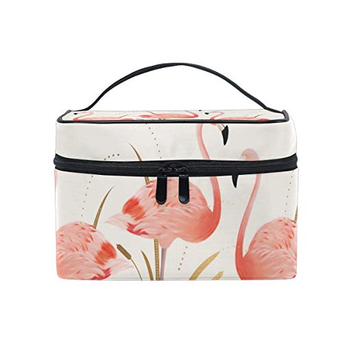 Reise-Make-up-Tasche, tragbar, Vintage-Flamingo-Kosmetiktasche, praktischer Kulturbeutel, Organizer für Damen, Mädchen von Josid