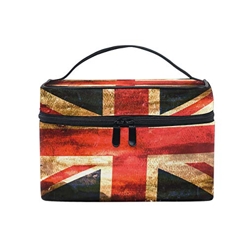 Reise-Make-up-Tasche, tragbar, Vintage-Stil, britische Flagge, Kosmetiktasche, praktischer Kulturbeutel, Organizer für Damen, Mädchen von Josid