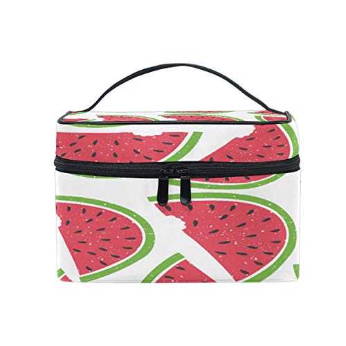 Reise-Make-up-Tasche, tragbar, Wassermelonen-Muster, Kosmetiktasche, praktischer Kulturbeutel, Organizer für Damen, Mädchen von Josid