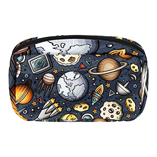 Kosmetiktasche, tragbare Make-up-Tasche für Damen, Kulturbeutel, Kulturbeutel, Bleistifttasche, Kosmetiktasche für Geldbörse, Reise, Beauty-Organizer, Tasche, astrologischer Galaxie-Druck, Mehrfarbig von Josidd