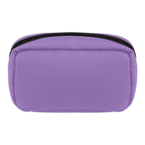 Kosmetiktasche, tragbare Make-up-Tasche für Damen, Kulturbeutel, Kulturbeutel, Bleistifttasche, Kosmetiktasche für Geldbörse, Reise, Kosmetiktasche, Reißverschluss, reine violette Farbe, Mehrfarbig 1, von Josidd