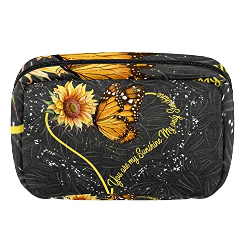 Kosmetiktasche, tragbare Make-up-Tasche für Damen, Kulturbeutel, Kulturbeutel, Bleistifttasche, Kosmetiktasche für Geldbörse, Reise, Schönheit, Reißverschluss, Organizer, Tasche, Sonnenblumenmuster, von Josidd