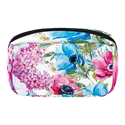 Kosmetiktasche, tragbare Make-up-Tasche für Damen, Kulturbeutel, Kulturbeutel, Bleistifttasche, Kosmetiktasche für Geldbörse, Reise, Schönheit, Reißverschluss, Organizer, gelbes Blumenmuster, grüne von Josidd