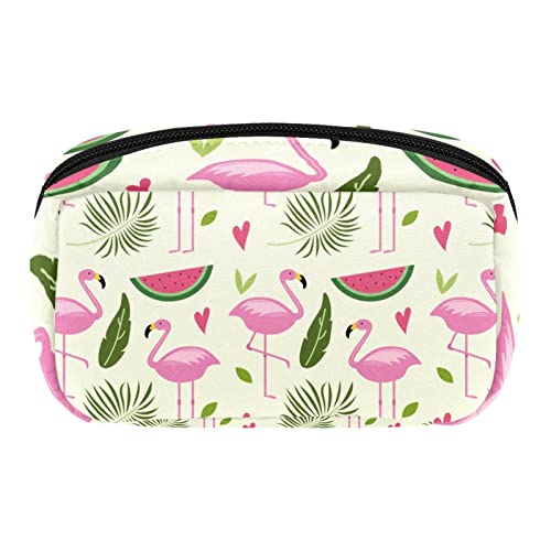 Kosmetiktasche, tragbare Make-up-Tasche für Damen, Kulturbeutel, Kulturbeutel, Bleistifttasche, Kosmetiktasche für Geldbörse, Reisen, Beauty, Reißverschluss, Organizer, Sommer, tropischer Flamingo, von Josidd