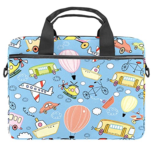 Laptop-Hülle, 33-36,8 cm (13 - 14,5 Zoll), Spielzeug, Flugzeug, Fahrrad, Transport, Schutzhülle, Tasche, tragbare Computer-Notebook-Tragetasche, Aktentasche, Nachrichten-Tasche, Mehrfarbig 1, von Josidd