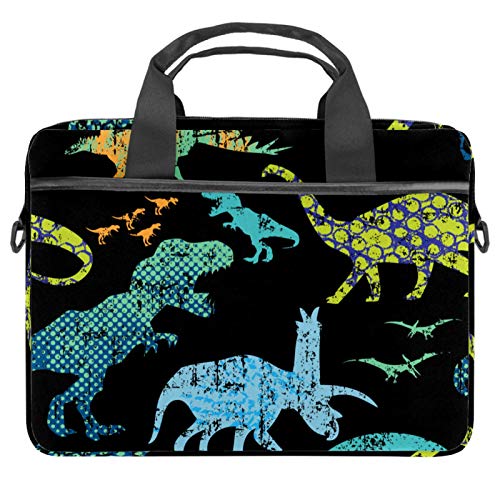 Laptop-Hülle, 33-36,8 cm (13 - 14,5 Zoll), farbige Dinosaurier-Schutzhülle, tragbare Computer-Notebook-Tragetasche, Aktentasche, Nachrichten-Tasche, Multicolor 28, 11x14.5x1.2in /28x36.8x3 cm, von Josidd