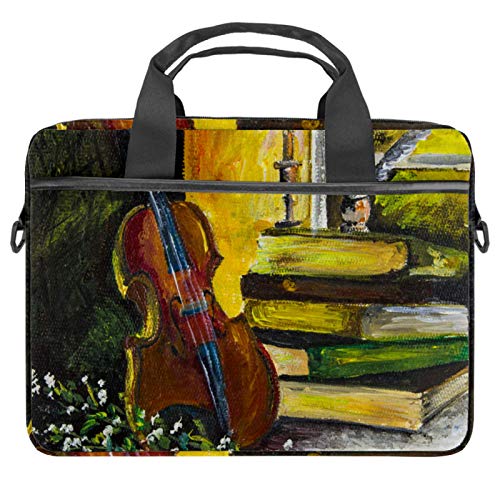 Laptop-Hülle für Violine, Buch, Kerze im Fenster, 33 - 36,8 cm (13 - 14,5 Zoll), Mehrfarbig 1, 11x14.5x1.2in /28x36.8x3 cm, Aktentasche von Josidd