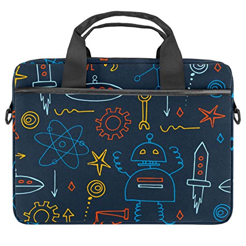 Laptop-Schutzhülle, Motiv: Cartoon-Galaxie, Weltraum, Astronauten, tragbare Computer-Notebook-Tragetasche, Aktentasche, Nachrichten-Tasche, Mehrfarbig 9, 11x14.5x1.2in /28x36.8x3 cm, Aktentasche von Josidd