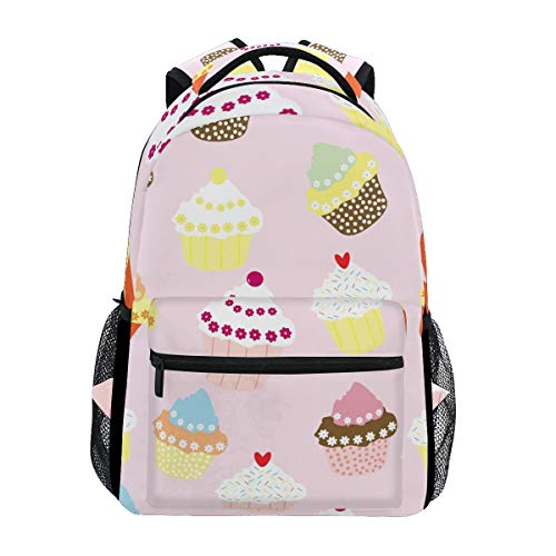 Modischer Laptop-Rucksack für Herren und Damen, Cupcakes Muster, Reise-Schulter-Rucksack, Wandertasche, Rucksack, Büchertasche für Studenten, Mehrfarbig 1, Einheitsgröße, Casual von Josidd