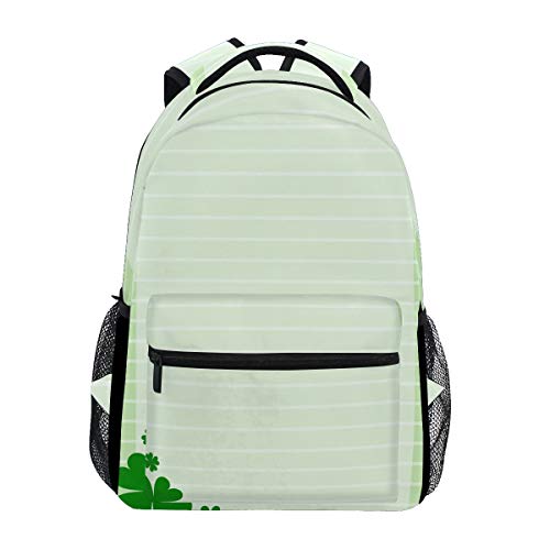 Modischer Laptop-Rucksack für Herren und Damen, Kleeblatt-Grünes Kleeblatt, Reise-Schulter-Rucksack, Wandertasche, Rucksack, Büchertasche für Studenten, Mehrfarbig 2, Einheitsgröße, Casual von Josidd