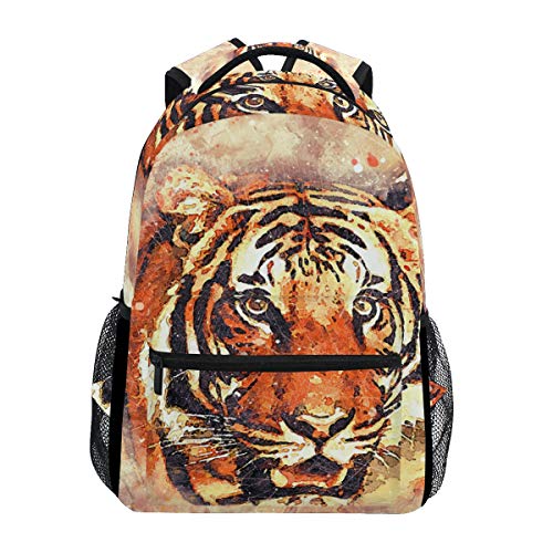 Modischer Laptop-Rucksack für Herren und Damen, gelber Tiger, Reise-Schulter-Rucksack, Wandertasche, Rucksack, Büchertasche für Studenten, Mehrfarbig 4, Einheitsgröße, Casual von Josidd