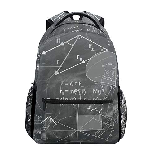 Modischer Laptop-Rucksack für Herren und Damen, geometrische Formel, Reise-Schulter-Rucksack, Wandertasche, Büchertasche für Studenten, Mehrfarbig 3, Einheitsgröße, Casual von Josidd