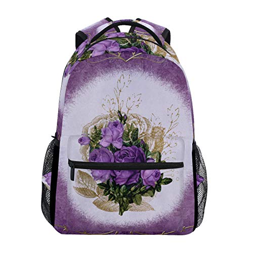 Modischer Laptop-Rucksack für Herren und Damen, rote Rosen, Reise-Schulter-Rucksack, Wandertasche, Rucksack, Büchertasche für Studenten, Mehrfarbig 3, Einheitsgröße, Casual von Josidd