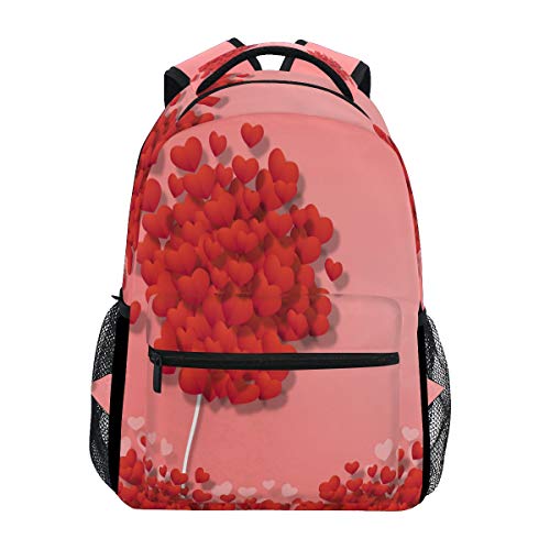 Modischer Laptop-Rucksack für Männer und Frauen, Blumenmuster, Herz, Reise-Schulter-Rucksack, Wandertasche, Rucksack, Büchertasche für Studenten, Mehrfarbig 16, Einheitsgröße, Casual von Josidd