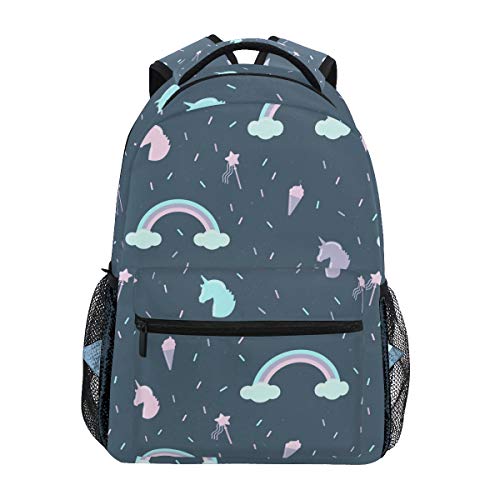 Modischer Laptop-Rucksack für Männer und Frauen, Einhorn mit Donut, Reise-Schulter-Rucksack, Wandertasche, Rucksack, Büchertasche für Studenten, Mehrfarbig 3, Einheitsgröße, Casual von Josidd