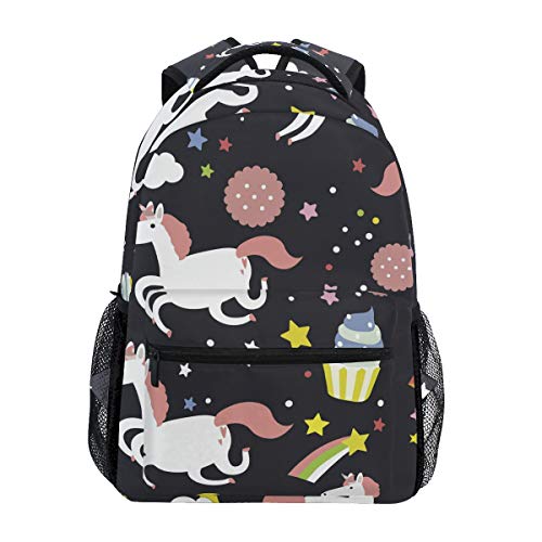 Modischer Laptop-Rucksack für Männer und Frauen, Einhorn mit Donut, Reise-Schulter-Rucksack, Wandertasche, Rucksack, Büchertasche für Studenten, Mehrfarbig 4, Einheitsgröße, Casual von Josidd