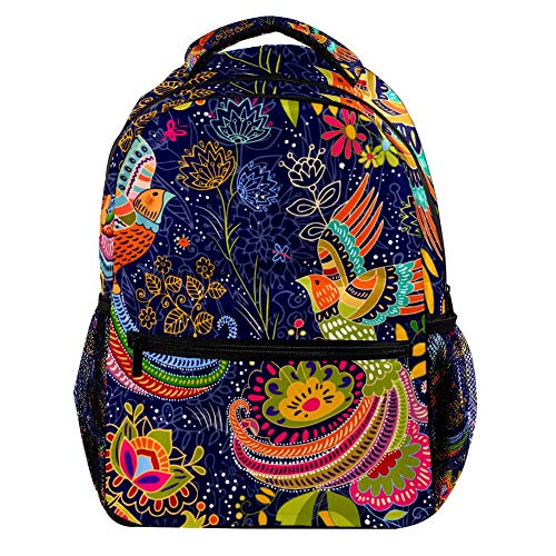 Modischer Laptop-Rucksack für Männer und Frauen, Tribal-Motiv, bunt, Vogel, Blumenmuster, Reise-Schulter-Rucksack, Wandertasche, Rucksack, Büchertasche für Studenten, Mehrfarbig 3, Einheitsgröße, von Josidd