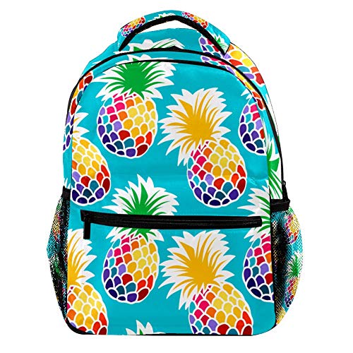 Modischer Laptop-Rucksack für Männer und Frauen, Tukane, Ananas und tropische Blätter, Reise-Schulter-Rucksack, Wandertasche, Rucksack, Büchertasche für Studenten, Mehrfarbig 2, Einheitsgröße, Casual von Josidd