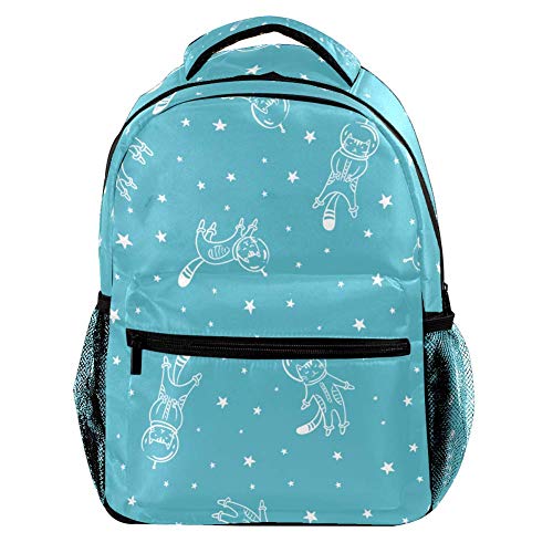 Modischer Laptop-Rucksack für Männer und Frauen, Weltraum-Katze, Astronaut, Stern, Reise-Schulter-Rucksack, Wandertasche, Rucksack, Büchertasche für Studenten, Mehrfarbig 2, Einheitsgröße, Casual von Josidd