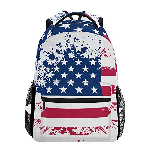 Modischer Laptop-Rucksack für Männer und Frauen, amerikanische Flagge, inspiriert vom 4. Juli, Reise-Schulter-Rucksack, Wandertasche, Rucksack, Büchertasche für Studenten, Mehrfarbig 2, Einheitsgröße, von Josidd