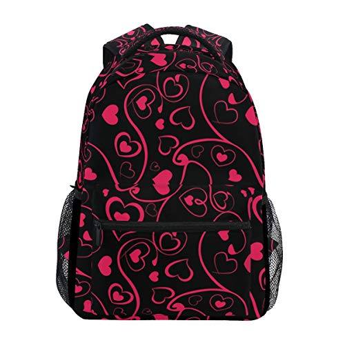 Modischer Laptop-Rucksack für Männer und Frauen, roter Wirbel auf schwarzem Hintergrund, Reise-Schulter-Rucksack, Wandertasche, Rucksack, Büchertasche für Studenten, Mehrfarbig 1, Einheitsgröße, von Josidd