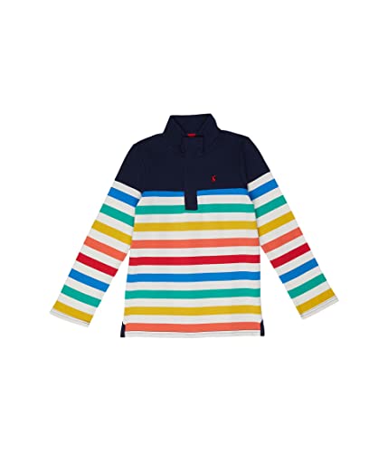 Joules Captain Stripe Sweatshirt mit 1/2-Reißverschluss, Regenbogenstreifen, Rainbow Stripe, 8 Jahre von Joules