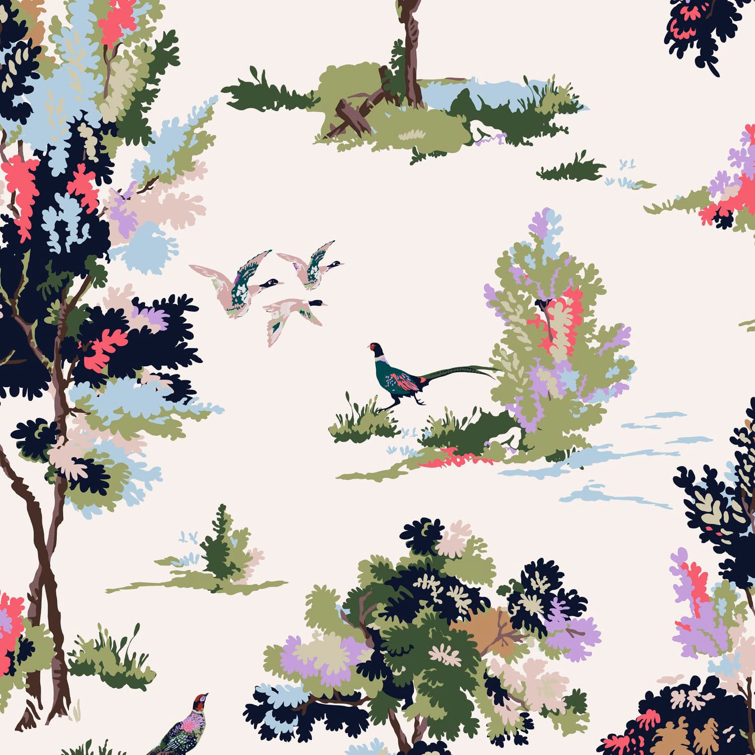 Joules Vliestapete "Woodland Scene Dawn Grey", botanisch, botanisch von Joules